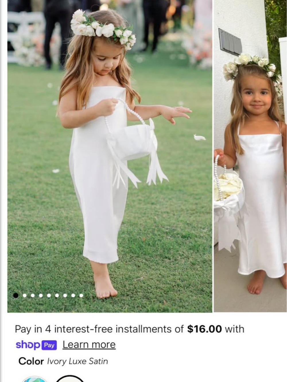 Show Me Your MuMu Ivory Satin Flower Girl Dress
